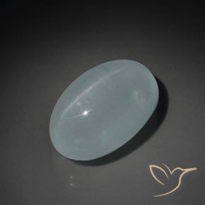 Oeil de Chat Aigue-Marine Bleu-vert léger naturelle ovale, 12.94 ct, Transparent