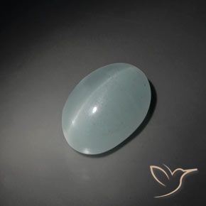 19.33ct Naturel Vert bleu pâle Oeil de Chat Aigue-Marine, ovale, Transparent