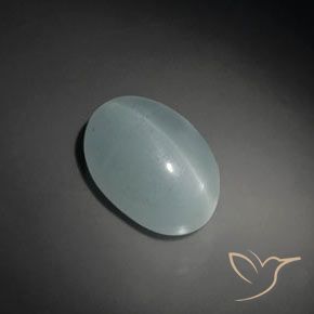 Oeil de Chat Aigue-Marine Vert bleu pâle naturelle ovale, 19.33 ct, Transparent