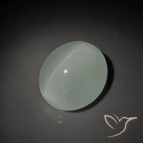 Oeil de Chat Aigue-Marine Vert chaud naturelle ovale, 13.10 ct, Transparent