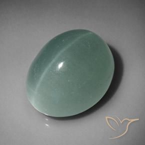 23.10ct Naturel Turquoise pale Oeil de Chat Aigue-Marine, ovale, Translucide