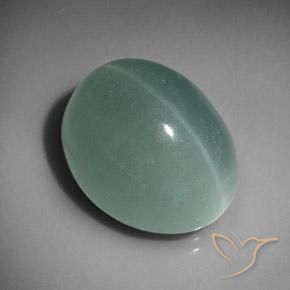 Oeil de Chat Aigue-Marine Turquoise pale naturelle ovale, 23.10 ct, Translucide