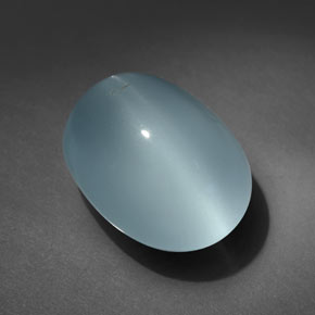 Aigue-marine œil de chat bleue naturelle coupe ovale, 8,99 ct, transparent