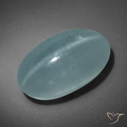16.01ct Naturel Vert bleuâtre Oeil de Chat Aigue-Marine, ovale, Translucide