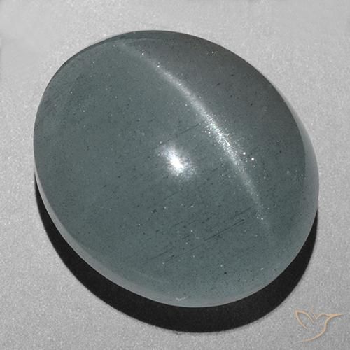 43.72ct Naturel Vert bleu grisâtre Oeil de Chat Aigue-Marine, ovale, Translucide