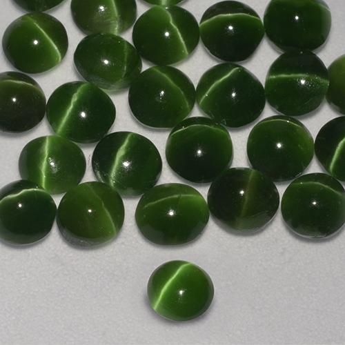 Augite œil de chat Vert foncé naturelle Tour, 0.34 ct, Translucide