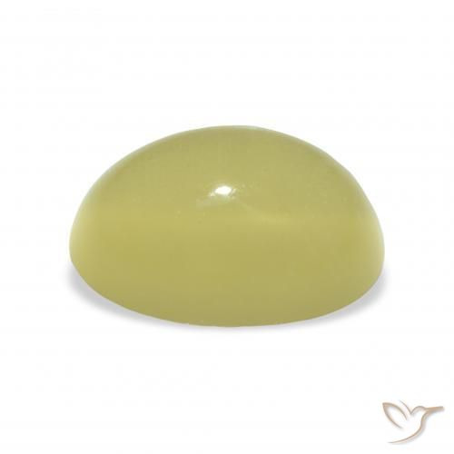 Béryl Œil de chat Jaune verdâtre clair naturelle ovale, 4.41 ct, Translucide