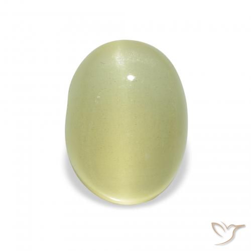 2.85ct Naturel Vert poire léger Béryl Œil de chat, ovale, Translucide