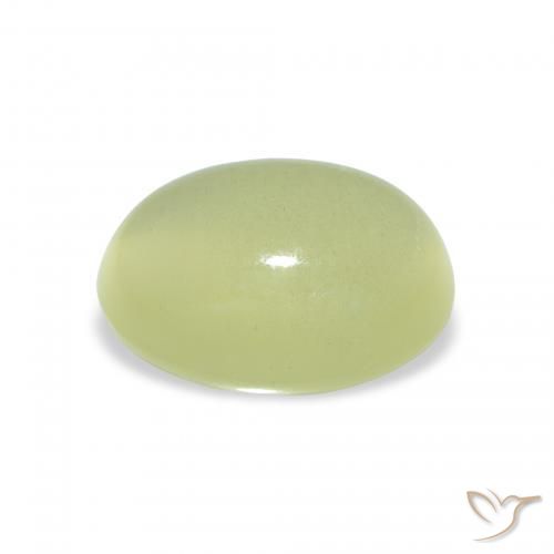 Béryl Œil de chat Vert poire léger naturelle ovale, 2.85 ct, Translucide