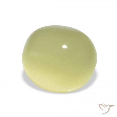 Béryl Œil de chat Vert lime pâle naturelle ovale, 5.07 ct, Translucide