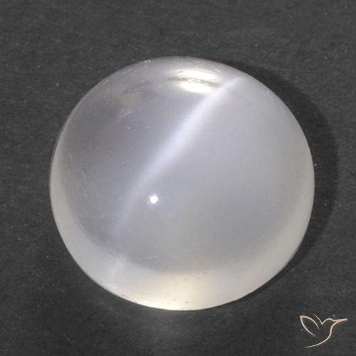 1.40ct Naturel Blanc translucide Pierre de lune œil de chat, Tour, Transparent