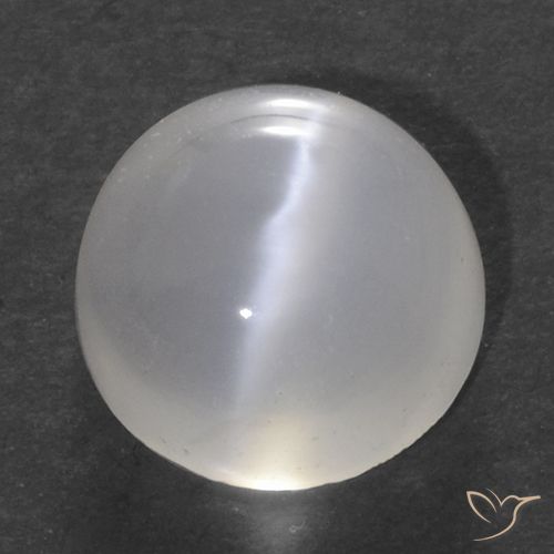 1.52ct Naturel Blanc translucide Pierre de lune œil de chat, Tour, Transparent