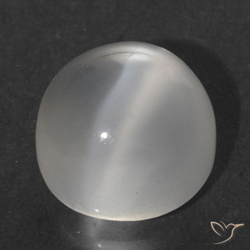 1.64ct Naturel Blanc Pierre de lune œil de chat, Tour, Transparent