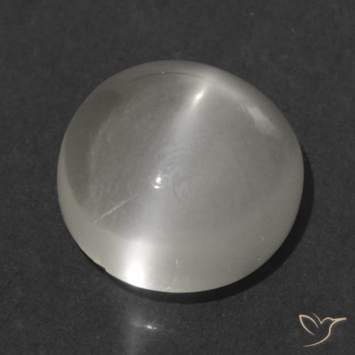 1.28ct Naturel Blanc chaud Pierre de lune œil de chat, Tour, Transparent