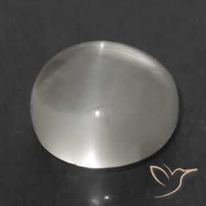 Pierre de lune œil de chat Blanc chaud naturelle Tour, 1.28 ct, Transparent