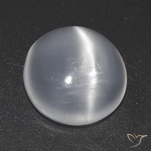 1.46ct Naturel Blanc Oeil de chat de la Pierre de Lune, Tour, Transparent