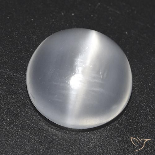 Pierre de lune œil de chat Blanc naturelle Tour, 1.46 ct, Transparent