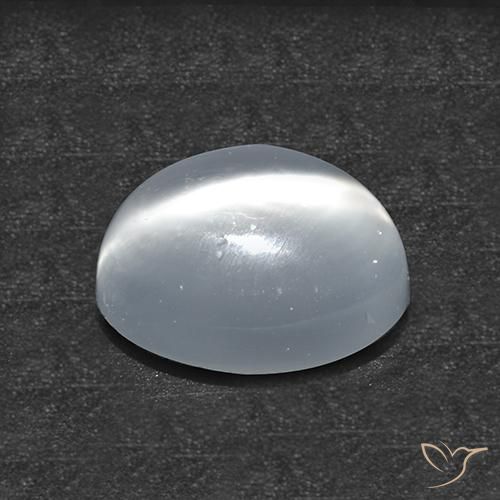 Pierre de lune œil de chat Blanc naturelle Coupe roude, 1.36 ct, Transparent