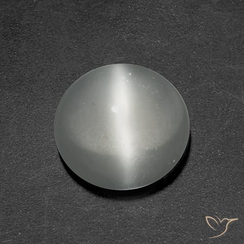 1.37ct Naturel Blanc Pierre de lune œil de chat, Tour, Transparent