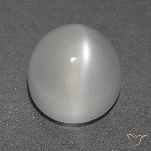 3.47ct Naturel Blanc Pierre de lune œil de chat, Tour, Transparent