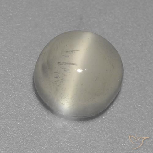 1.57ct Naturel Blanc chaud Pierre de lune œil de chat, Tour, Transparent