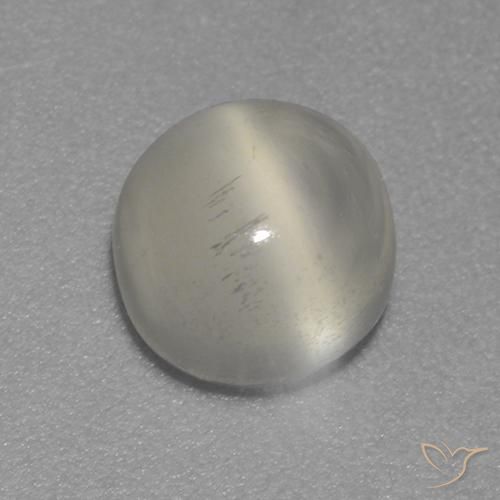 Pierre de lune œil de chat Blanc chaud naturelle Tour, 1.57 ct, Transparent