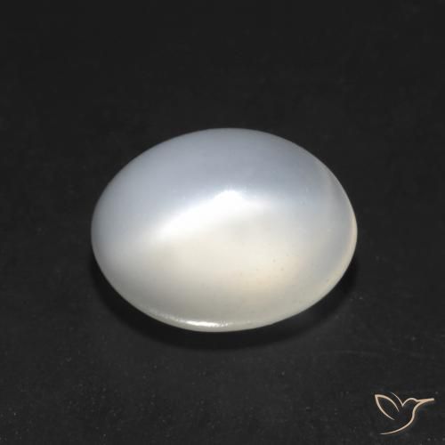 1.51ct Naturel Blanc Pierre de lune œil de chat, ovale, Translucide