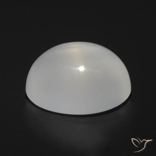Pierre de lune œil de chat Blanc naturelle ovale, 1.51 ct, Transparent