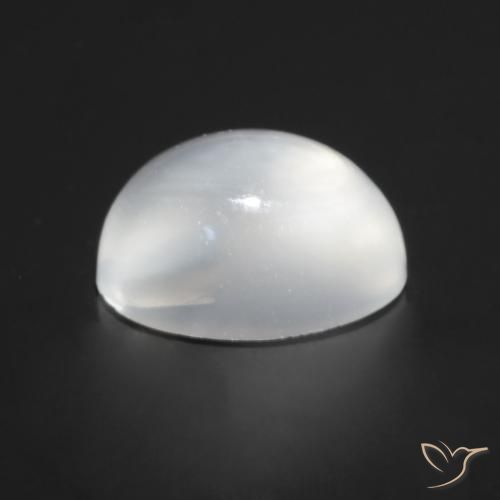 Pierre de lune œil de chat Blanc naturelle ovale, 1.06 ct, Transparent