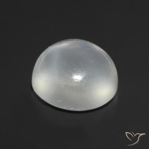 Pierre de lune œil de chat Blanc naturelle Coupe roude, 1.57 ct, Transparent