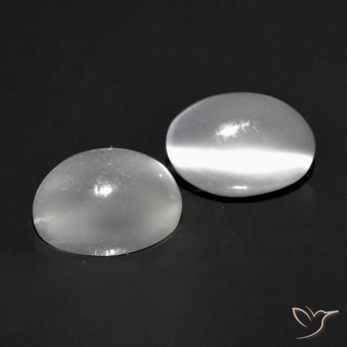 Achetez naturel 1.97ct Blanc Pierre de lune œil de chat gems, Coupe ovale, En provenance Inde chez GemSelect. En stock, livraison internationale!