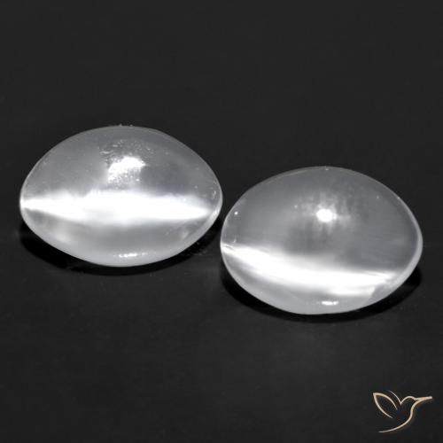Achetez naturel 1,41ct blanc cat's eye moonstone gems, coupe ovale, en provenance inde chez gemselect. en stock, livraison internationale!