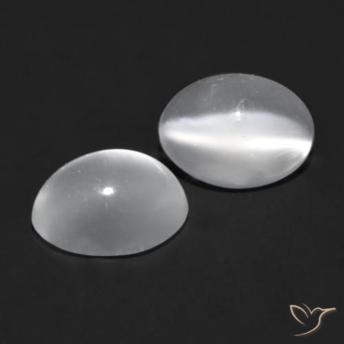 Shop natural 1.78ct Blanc clair Pierre de lune œil de chat gems, ovale, from Inde at GemSelect. In stock, global shipping!