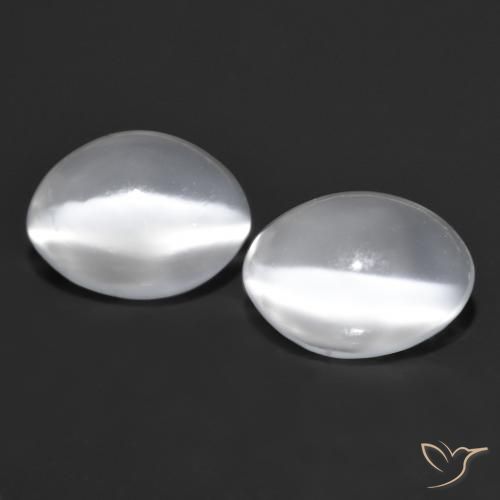 Achetez naturel 1,65ct blanc pierre de lune œil de chat gems, coupe ovale, en provenance inde chez gemselect. en stock, livraison internationale!