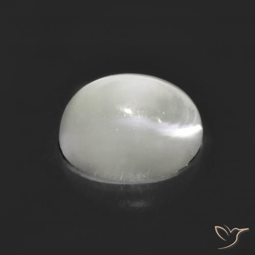 Pierre de lune œil de chat Blanc naturelle ovale, 1.62 ct, Translucide