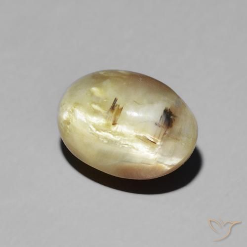 Opale œil de chat Brun doré naturelle ovale, 2.72 ct, Translucide