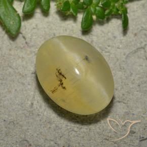 Opale œil de chat Jaune clair naturelle ovale, 4.16 ct, Translucide