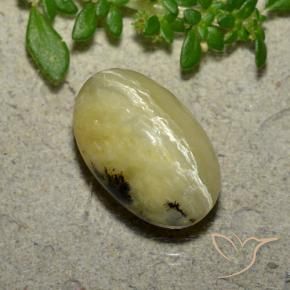 Opale œil de chat Jaune banane naturelle ovale, 4.81 ct, Opaque