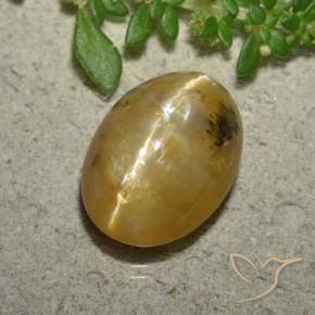 Opale œil de chat Orange doré naturelle ovale, 4.45 ct, Translucide