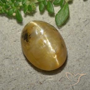 Opale œil de chat Orange doré naturelle ovale, 4.45 ct, Translucide