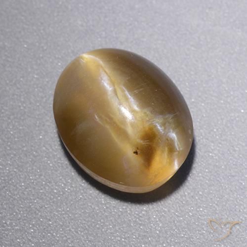 Opale œil de chat Marron chaud naturelle Coupe ovale, 4.39 ct, Translucide