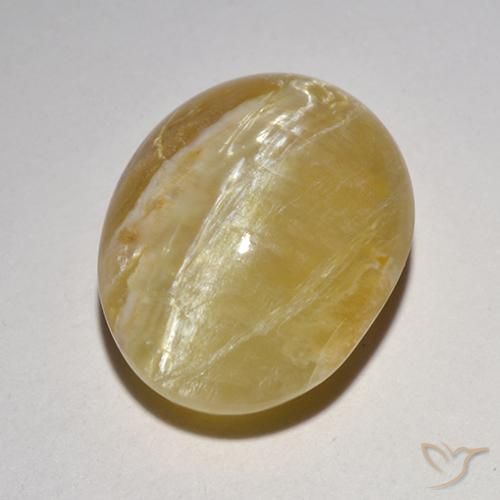 6.21ct Naturel Jaune moyen Opale œil de chat, ovale, Translucide