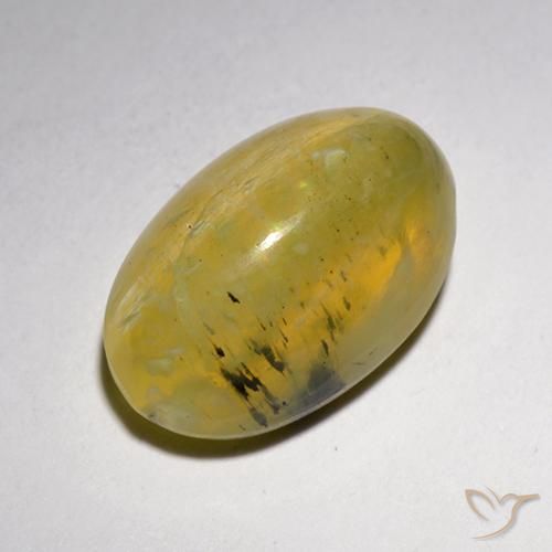 5.25ct Naturel Jaune moelleux Opale œil de chat, ovale, Translucide