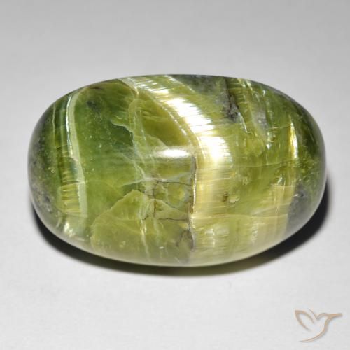 Opale œil de chat Vert jaunâtre naturelle ovale, 16.99 ct, Opaque