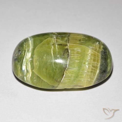 Opale œil de chat Vert jaunâtre naturelle ovale, 16.99 ct, Opaque