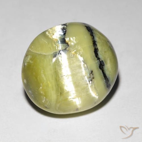 7.62ct Naturel Vert jaunâtre Opale œil de chat, ovale, Opaque