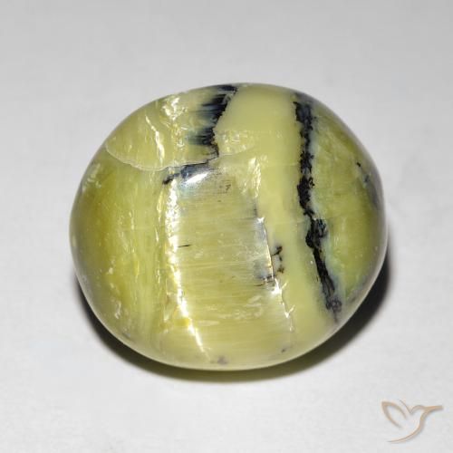 Opale œil de chat Vert jaunâtre naturelle ovale, 7.62 ct, Opaque