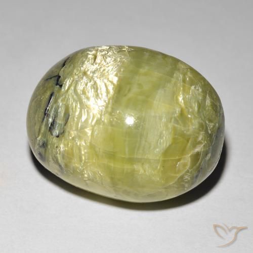 14.90ct Naturel Vert chaud Opale œil de chat, ovale, Opaque