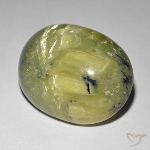 Opale œil de chat Vert terre naturelle ovale, 21.92 ct, Opaque