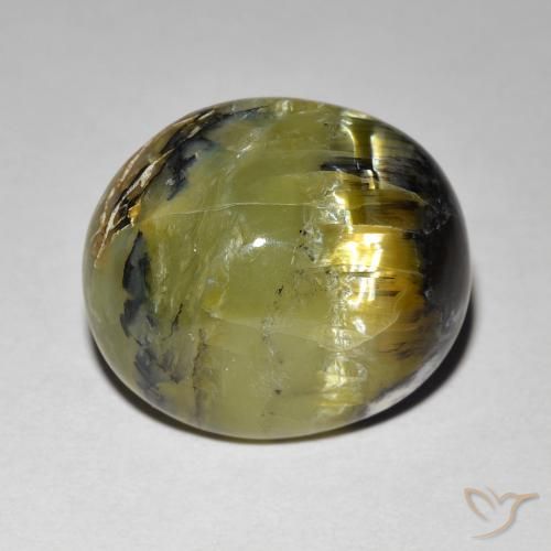 7.49ct Naturel Vert terre Opale œil de chat, ovale, Opaque